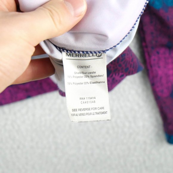 Merrell Jacket Womens Large Blue Purple Geometric Bomber Full Zip Outdoor - Picture 9 of 10